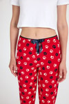 Pijama-Kırmızı Pati Desenli Pijama Altı 4524-rulem