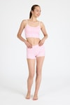 Pijama Takım-Pembe Çizgili Atlet Şort Takım 3402-rulem