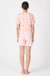 Pijama Takım-Pembe Meyve Desenli Şortlu Pijama Takımı 3420-rulem