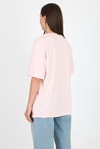 Pudra Yazı Baskılı Bisiklet Yaka Oversize Tişört 6056