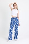 Saks Bel Lastikli Desenli Pantolon 4725A