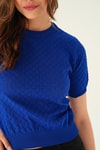 Saks Bisiklet Yaka Bluz 2449