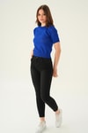 Saks Bisiklet Yaka Bluz 2449