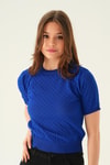 Saks Bisiklet Yaka Bluz 2449
