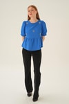 Saks Bisiklet Yaka Bluz 4106