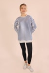 Saks Bisiklet Yaka Çizgili Sweat 6859