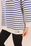 Saks Bisiklet Yaka Çizgili Sweat 6859