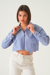 Saks Cepli Crop Gömlek 4182A