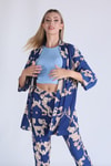 Saks Desenli Kimono Takım 6729