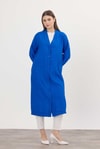 Saks Düğmeli Uzun Tunik 4378A