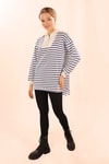 Saks Fermuarlı Çizgili Sweat 6861