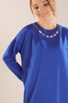 Saks Kolyeli Çıtçıt Detay Sweat Takım 3479