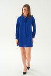 Saks Omuz Fırfırlı Fiyonklu Tunik 6796A