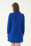Saks Omuz Fırfırlı Fiyonklu Tunik 6796A