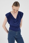 Saks Vatkalı Degaje Yaka Bluz 2509