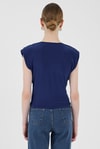 Saks Vatkalı Degaje Yaka Bluz 2509