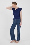 Saks Vatkalı Degaje Yaka Bluz 2509
