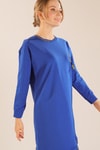 Saks Yaka Şerit Arma Detay Sweat 2684