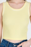 Sarı Şerit Detaylı Örme Crop Atlet 1049