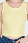 Sarı Şerit Detaylı Örme Crop Atlet 1049
