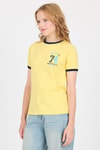 Sarı Yazı Baskılı Regular Fit Ribana Detaylı Tişört 6325