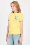 Sarı Yazı Baskılı Regular Fit Ribana Detaylı Tişört 6325