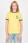 Sarı Yazı Baskılı Regular Fit Ribana Detaylı Tişört 6325