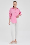 Şeker Pembe Tek Cepli Oversize Gömlek 8158A