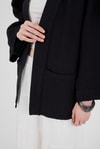 Siyah %100 Pamuk Cepli Müslin Kimono 8065A