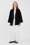 Siyah %100 Pamuk Cepli Müslin Kimono 8065A