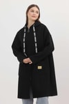 Siyah Astarsız Kaşe Hırka 3049A