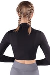Siyah Balıkçı Yaka Crop Bluz 222