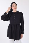 Siyah Bebe Yaka Tunik 4069A
