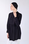 Siyah Bebe Yaka Tunik 4069A