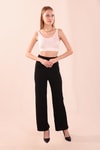 Siyah Bel Lastikli Pantolon 6855A