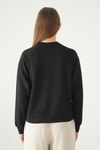 Siyah Bisiklet Yaka Sweat 8277A