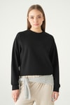 Siyah Bisiklet Yaka Sweat 8277A