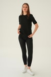 Siyah Bisiklet Yaka Tişört 1444