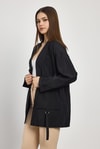 Siyah Cep Detay Kimono 4194A