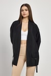 Siyah Cep Detay Kimono 4194A
