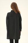 Siyah Çizgili Oversize Gömlek 4013A