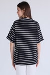 Siyah Çizgili Oversize Tişört 23350