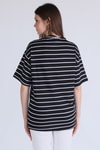 Siyah Çizgili Oversize Tişört 23350