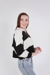 Siyah Çizgili Polo Yaka Kazak 6014