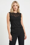 Siyah Dantelli Bluz 0803