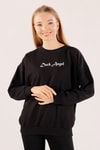 Siyah Dark Angel Baskılı Sweat 8633