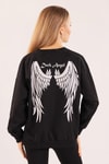 Siyah Dark Angel Baskılı Sweat 8633