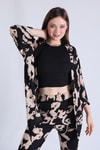 Siyah Desenli Kimono Takım 6729