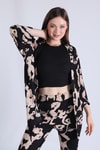 Siyah Desenli Kimono Takım 6729