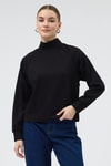 Siyah Dik Yaka Reglan Kol Kadın Sweat 8252A